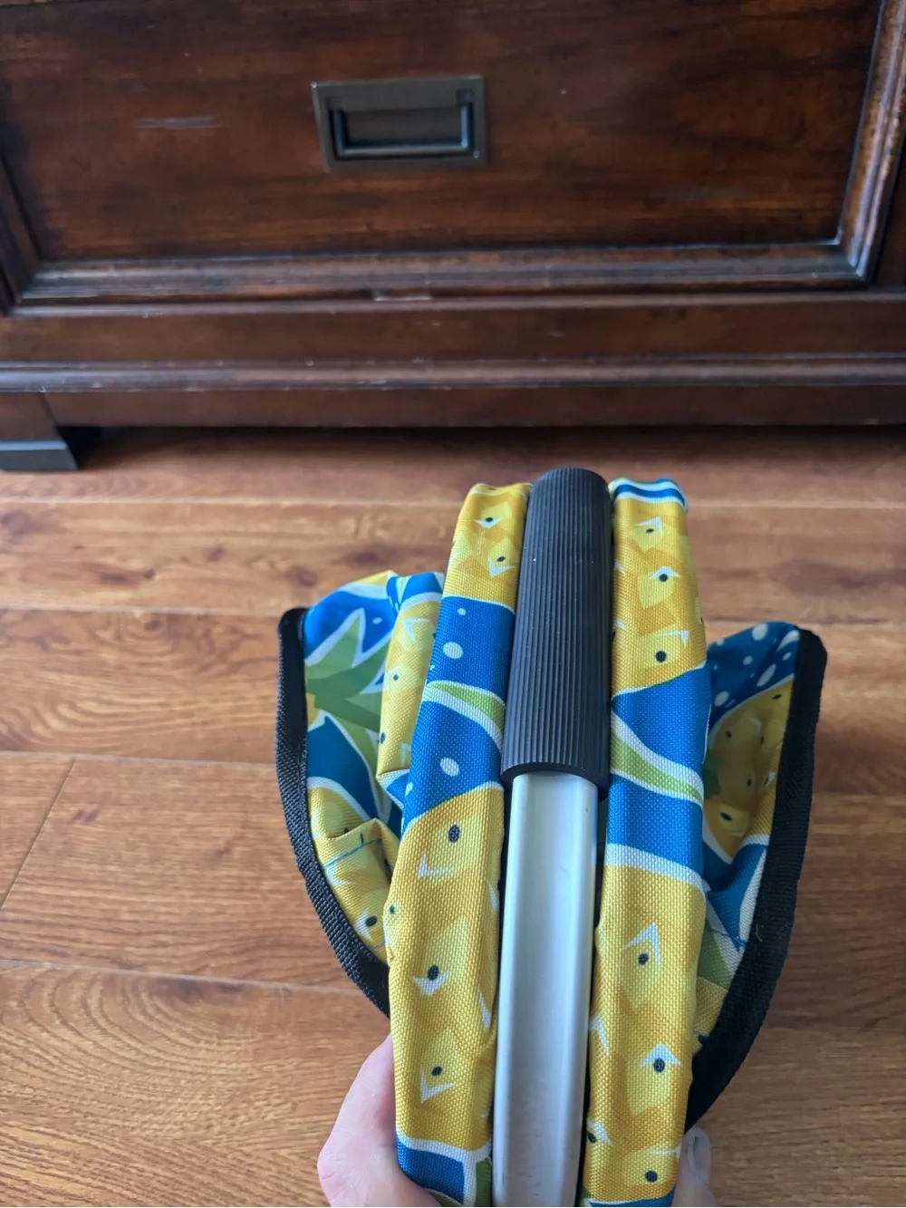 Pineapple Print Foldable Market Basket - Blue & Yellow